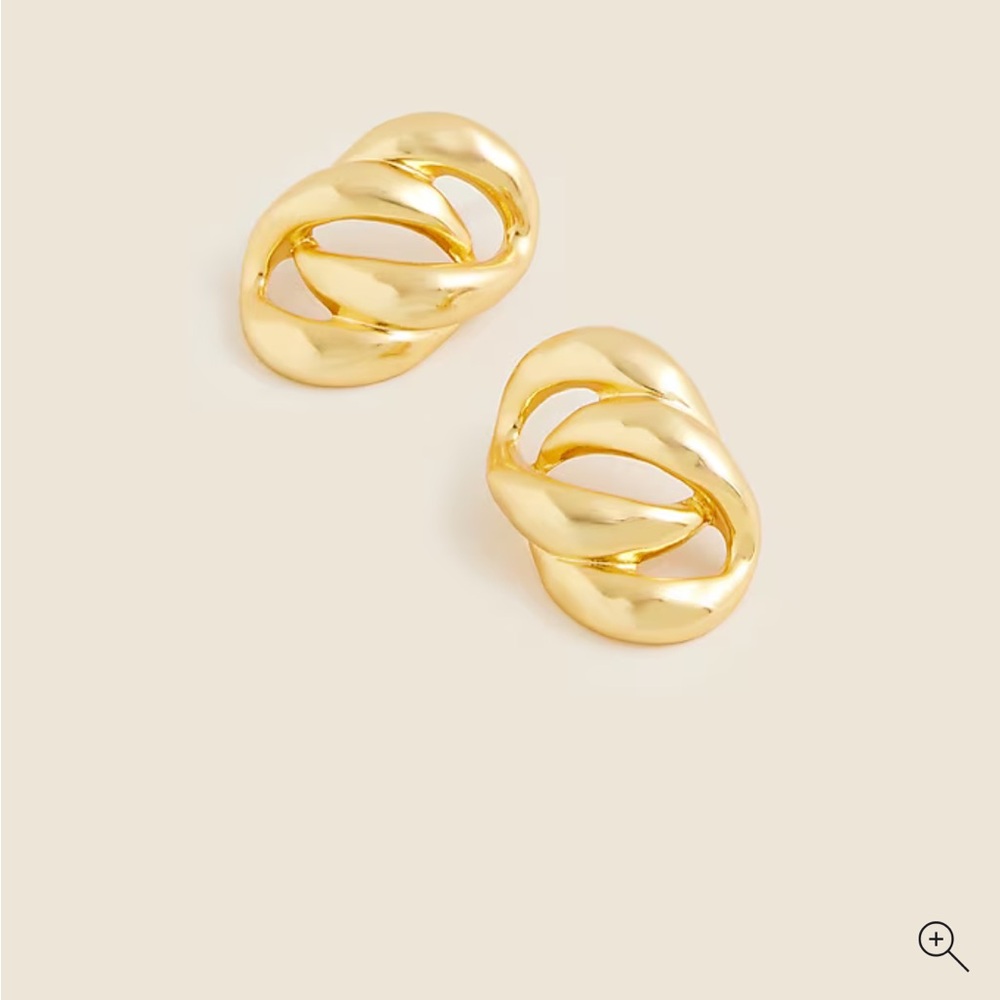 Jcrew sculptural link Gold-Tone Earrings